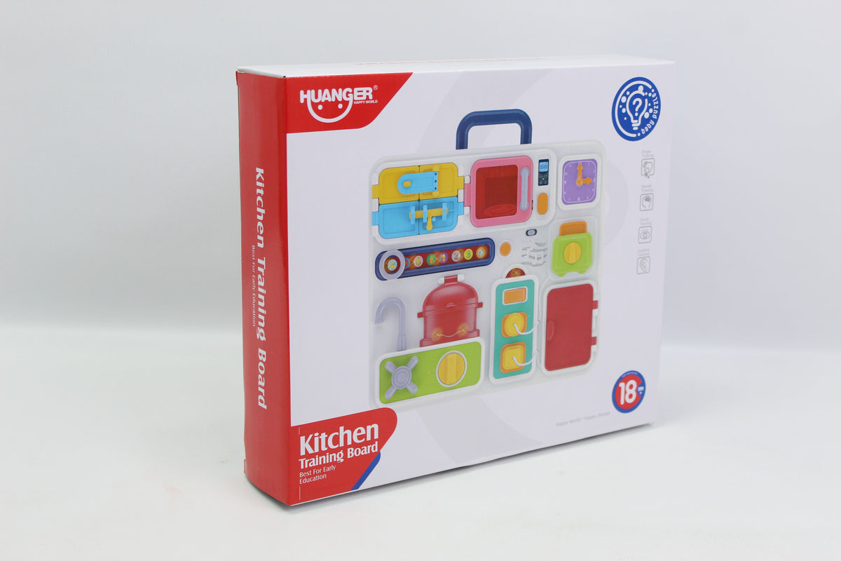 Huanger Kitchen-Themed Learning Activity Board - Ages 18M+