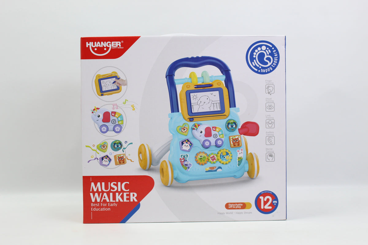 Huanger Musical Baby Walker - Blue - Ages 12M+