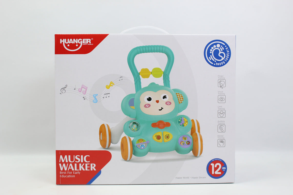 Huanger Musical Baby Walker - Green - Ages 12M+