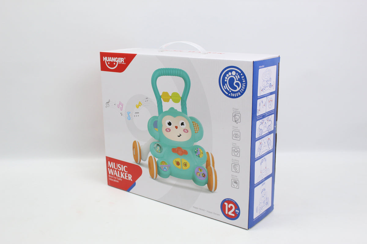Huanger Musical Baby Walker - Green - Ages 12M+