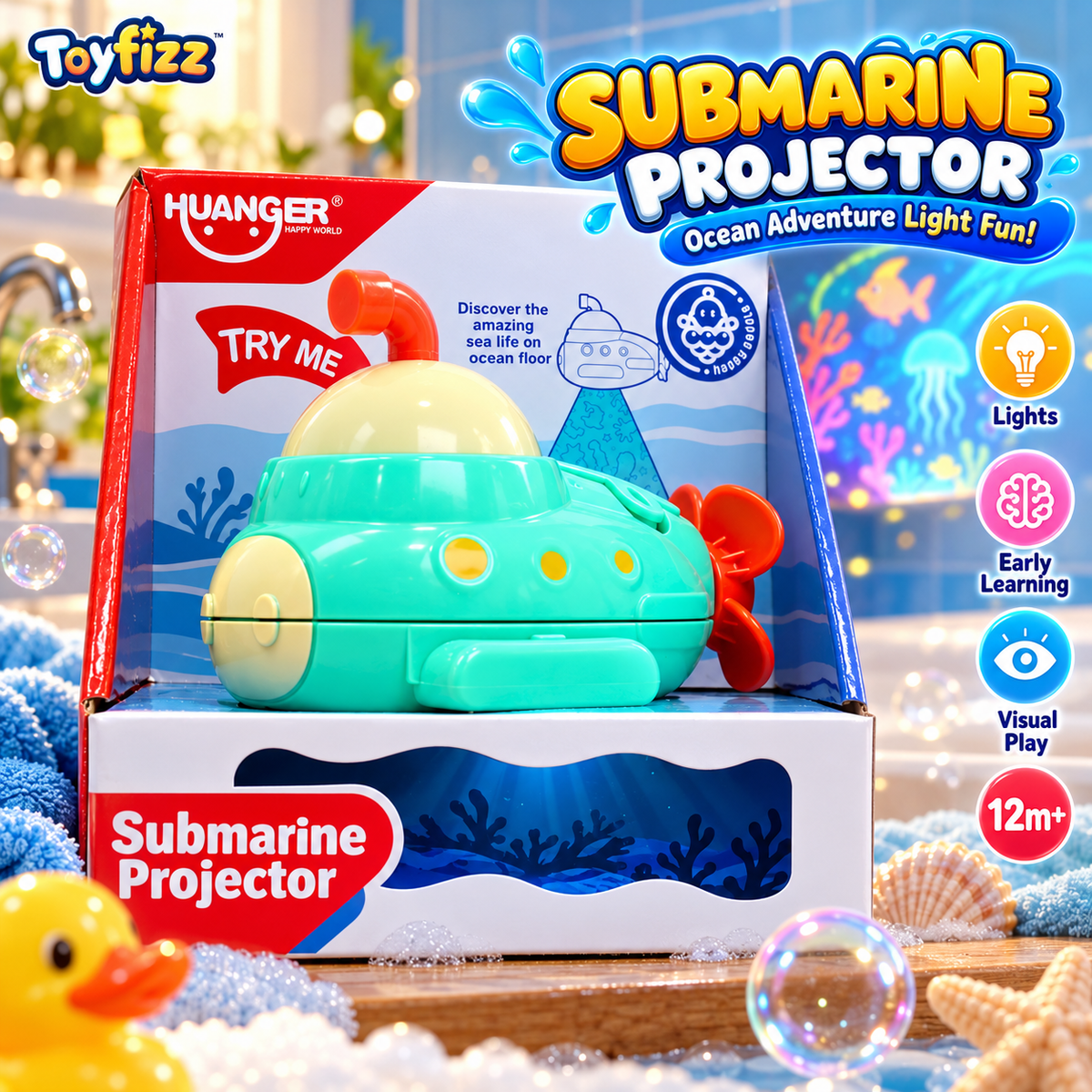 Huanger Musical Submarine Light Projector - Ages 12M+
