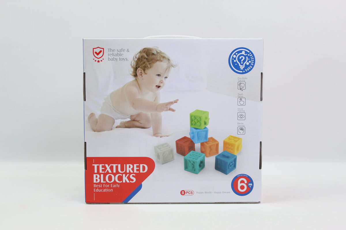 Huanger Numbered Textured Blocks - 8 Piece Set - Ages 6M+