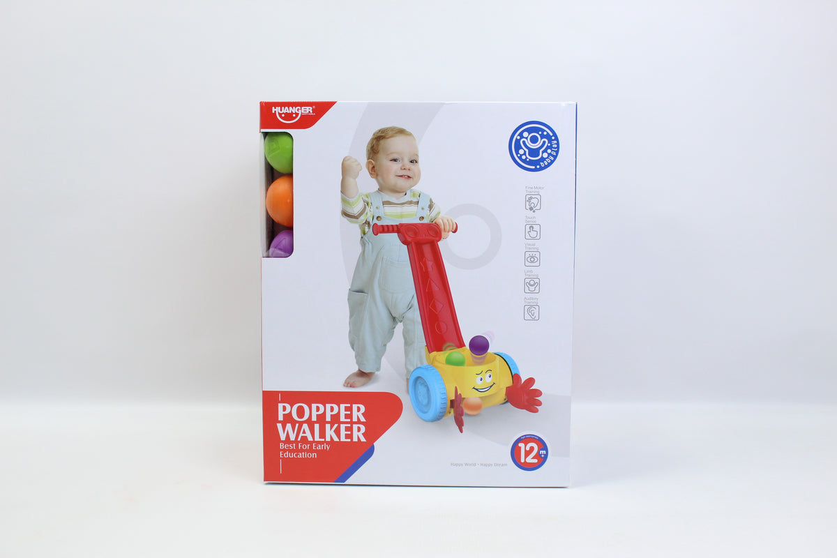 Huanger Popper Push Walker - Red - Ages 12M+