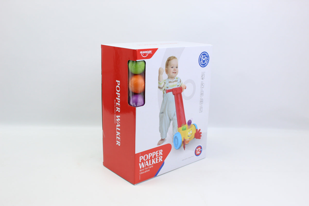 Huanger Popper Push Walker - Red - Ages 12M+