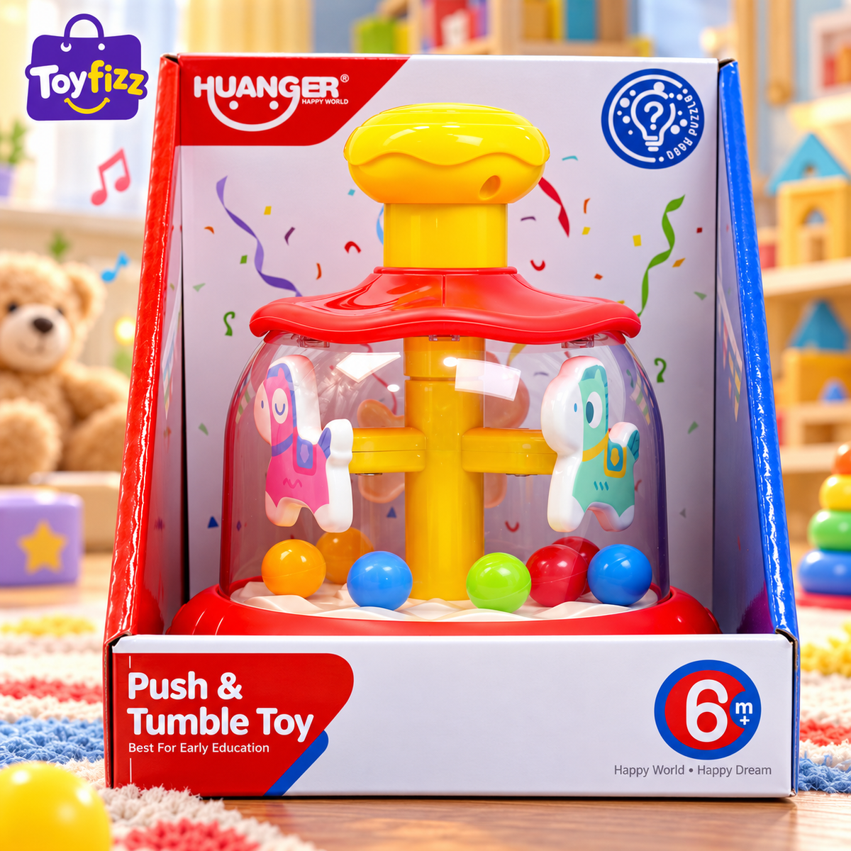 Huanger Push & Tumble Activity Toy - Ages 6M+