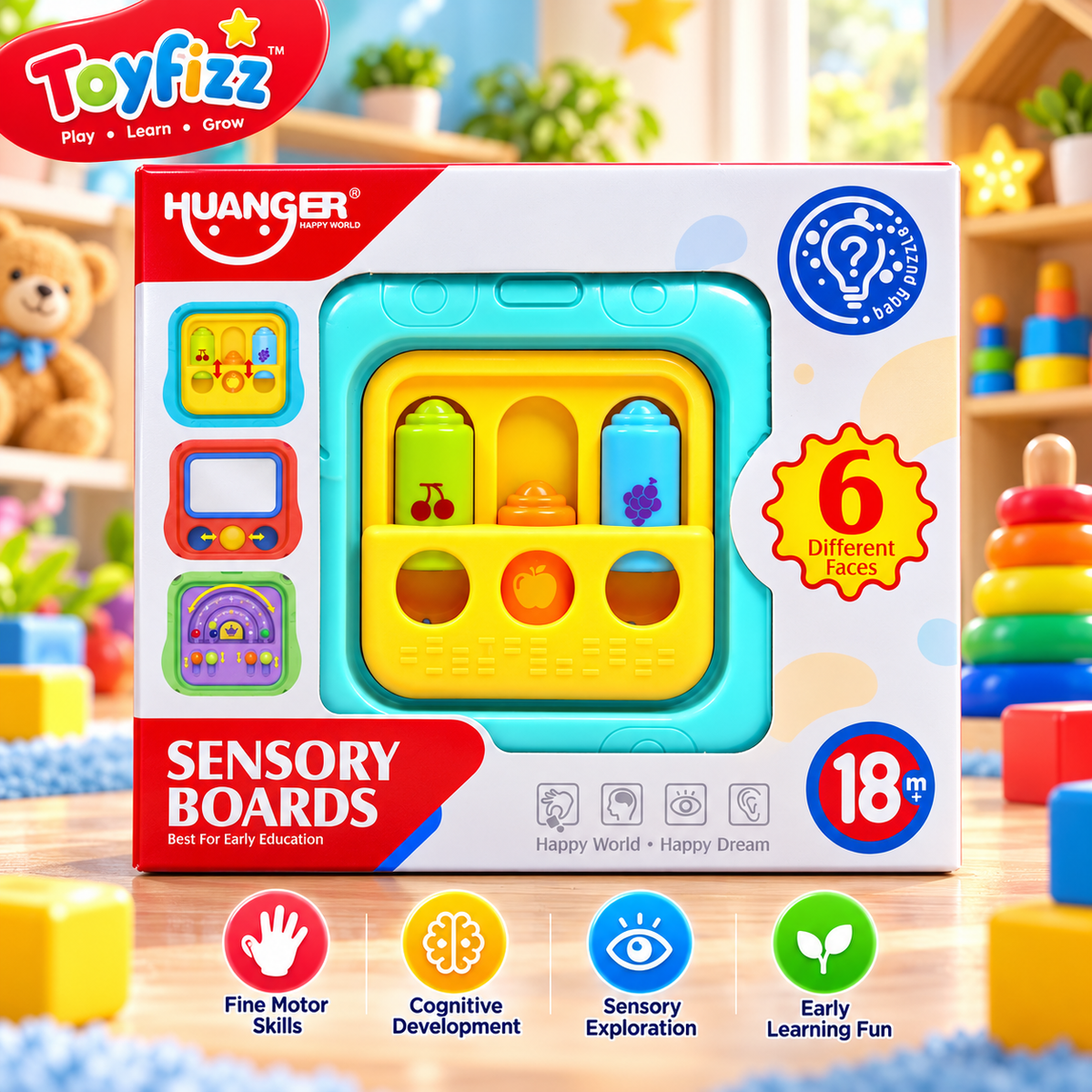 Huanger Sensory Activity Board - Ages 18M+