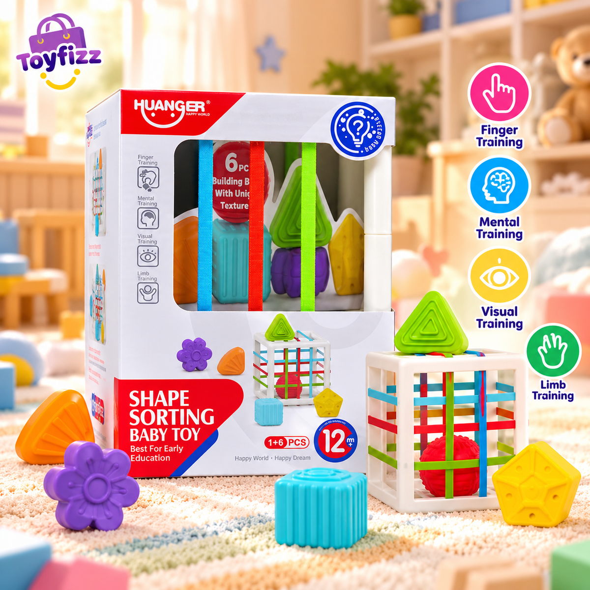 Huanger Shape Sorting Baby Toy - Ages 12M+