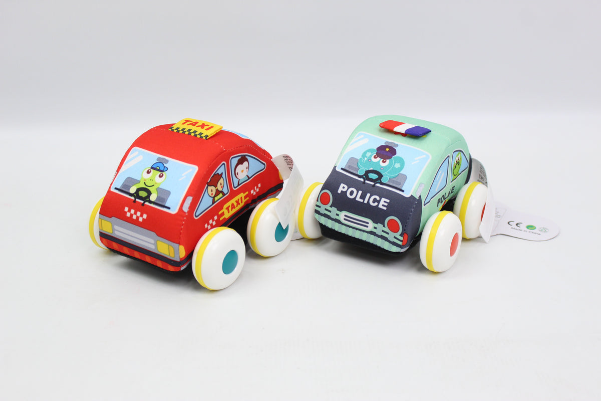 Huanger Soft Pull-Back Toy Cars - 6 Piece Set - Ages 12M+