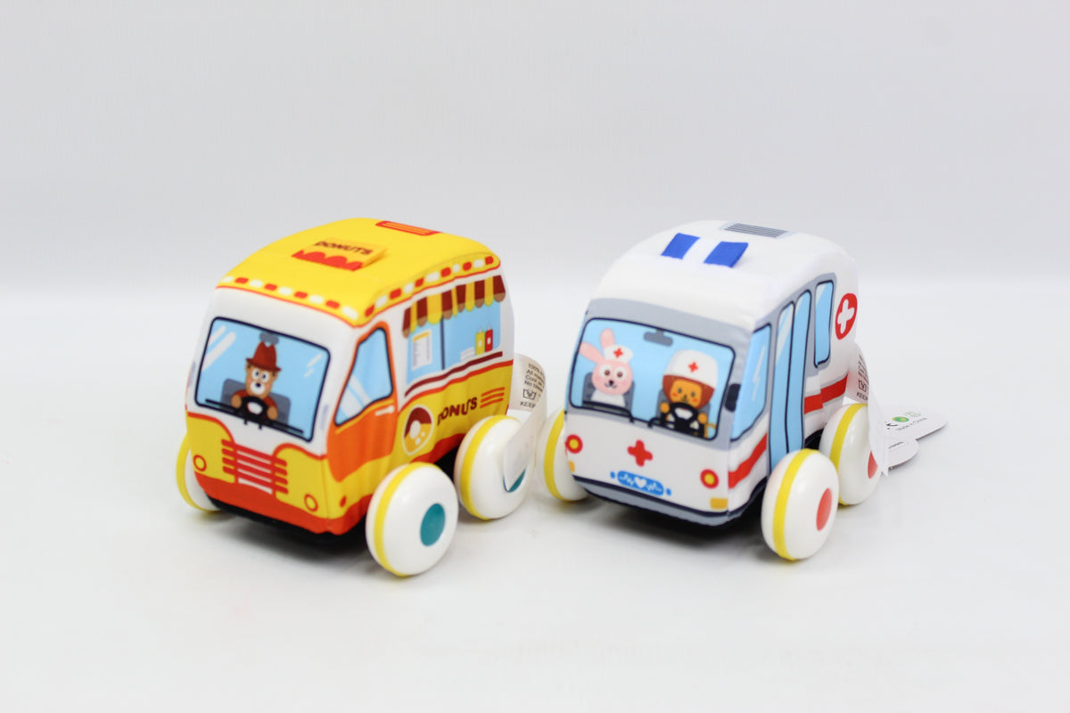 Huanger Soft Pull-Back Toy Vehicles - 6 Piece Set - Ages 12M+