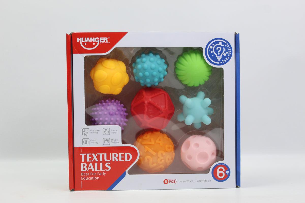 Huanger Textured Sensory Balls - 8 Piece Set - Ages 6M+