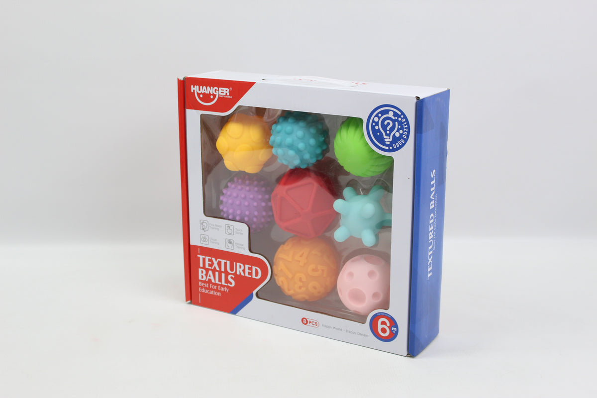 Huanger Textured Sensory Balls - 8 Piece Set - Ages 6M+