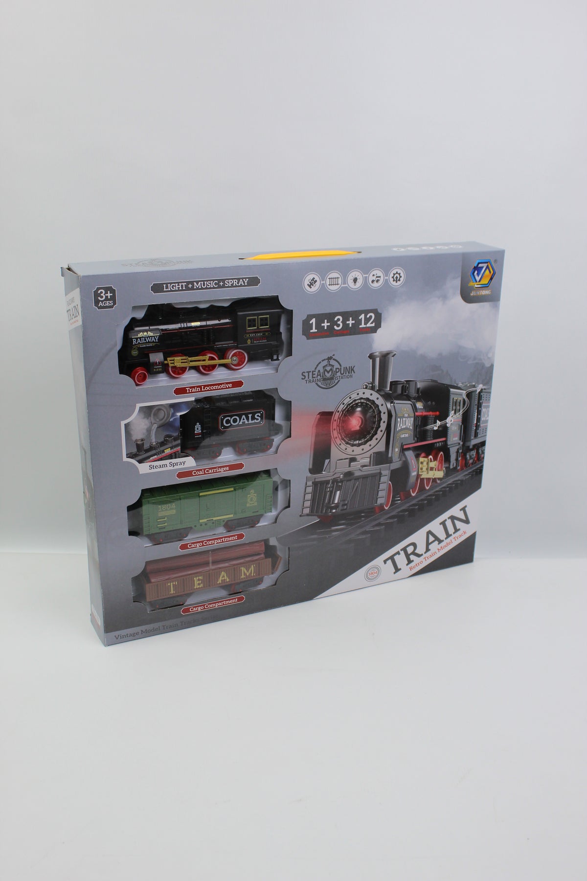 Musical Cargo Train Track Set with Steam Spray - Ages 3+