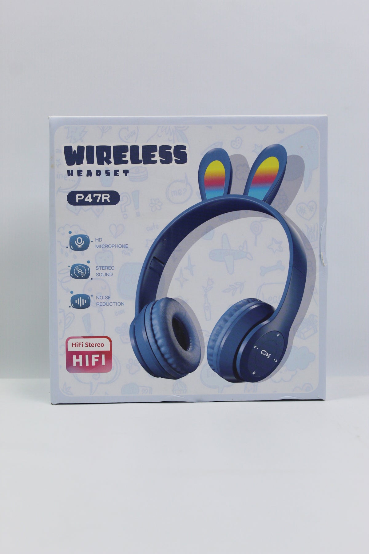 Wireless Bunny-Ear Headphones with Microphone