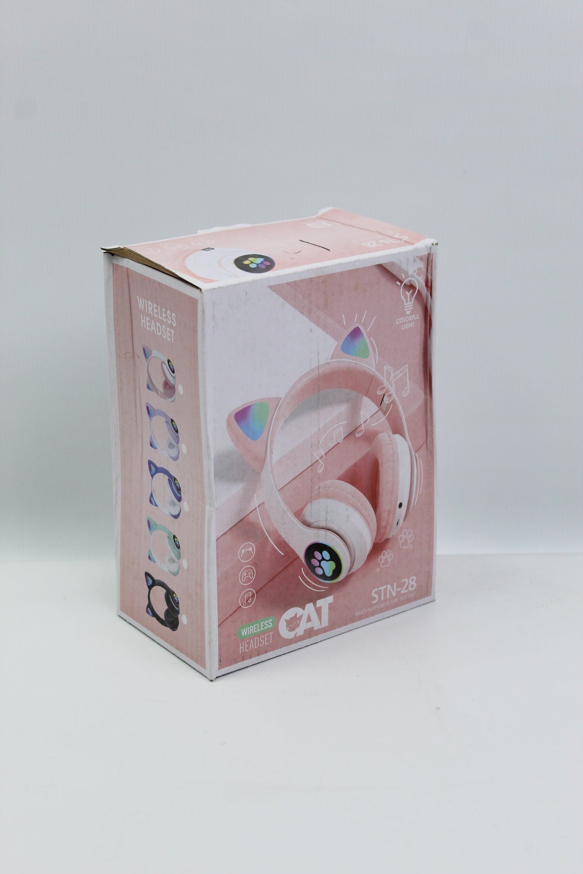 Wireless Cat-Ear Headphones with Colorful Lights