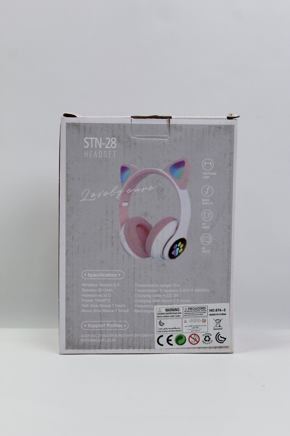 Wireless Cat-Ear Headphones with Colorful Lights