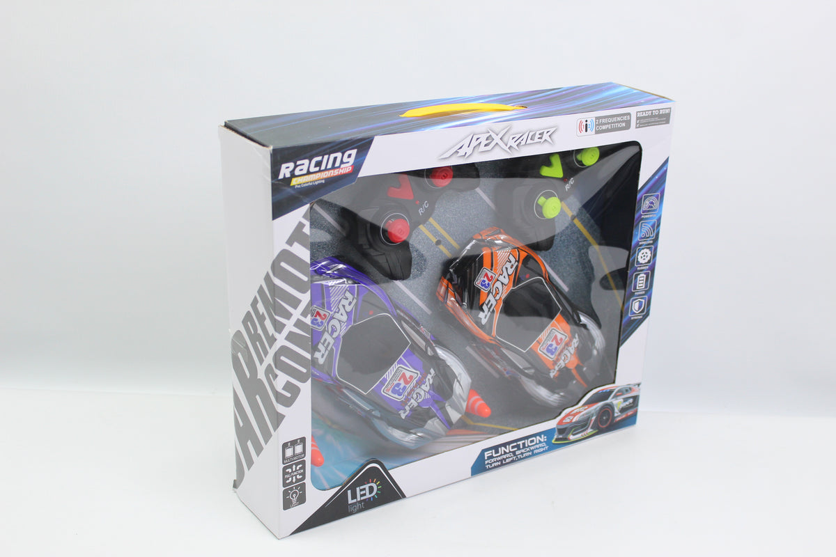 Dual Remote Control Racing Car Set with LED Lights