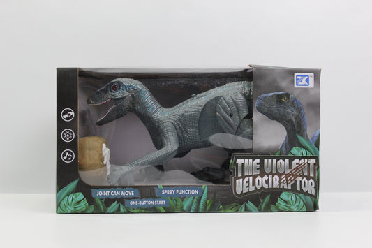 Remote Control Velociraptor Dinosaur 2.4G with Spray & USB Charging