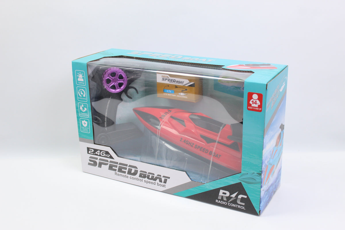 Remote Control Speed Boat 2.4G with USB Charging - Ages 14+