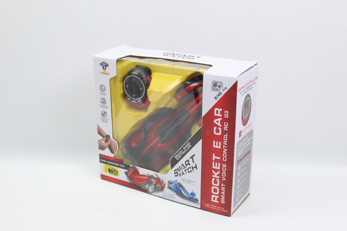 Smart Voice-Control Rocket Remote Control Car with USB Charging - Ages 6+