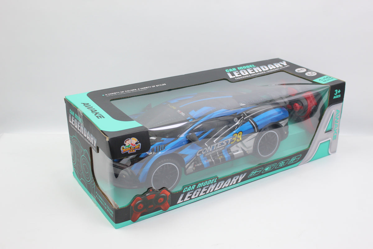 Remote Control High-Speed Sports Car 1:10 with USB Charging - Ages 3+
