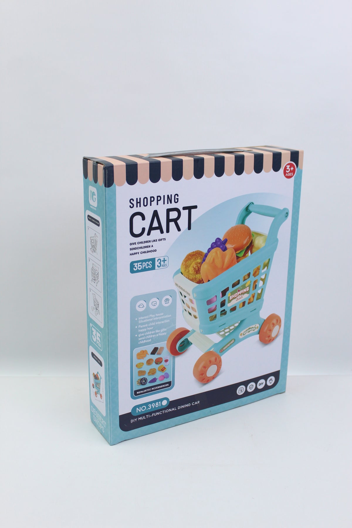 Shopping Cart Pretend Play Set - Assorted Colors - 35 Pieces - Ages 3+