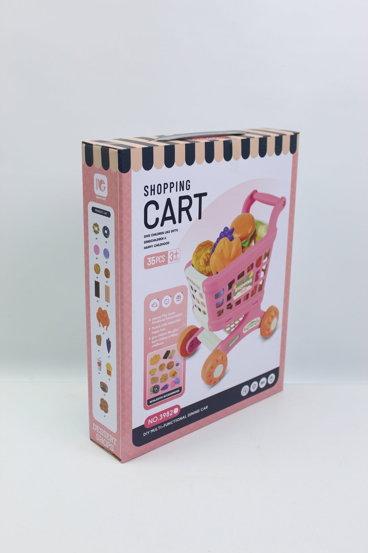 Shopping Cart Pretend Play Set - Assorted Colors - 35 Pieces - Ages 3+