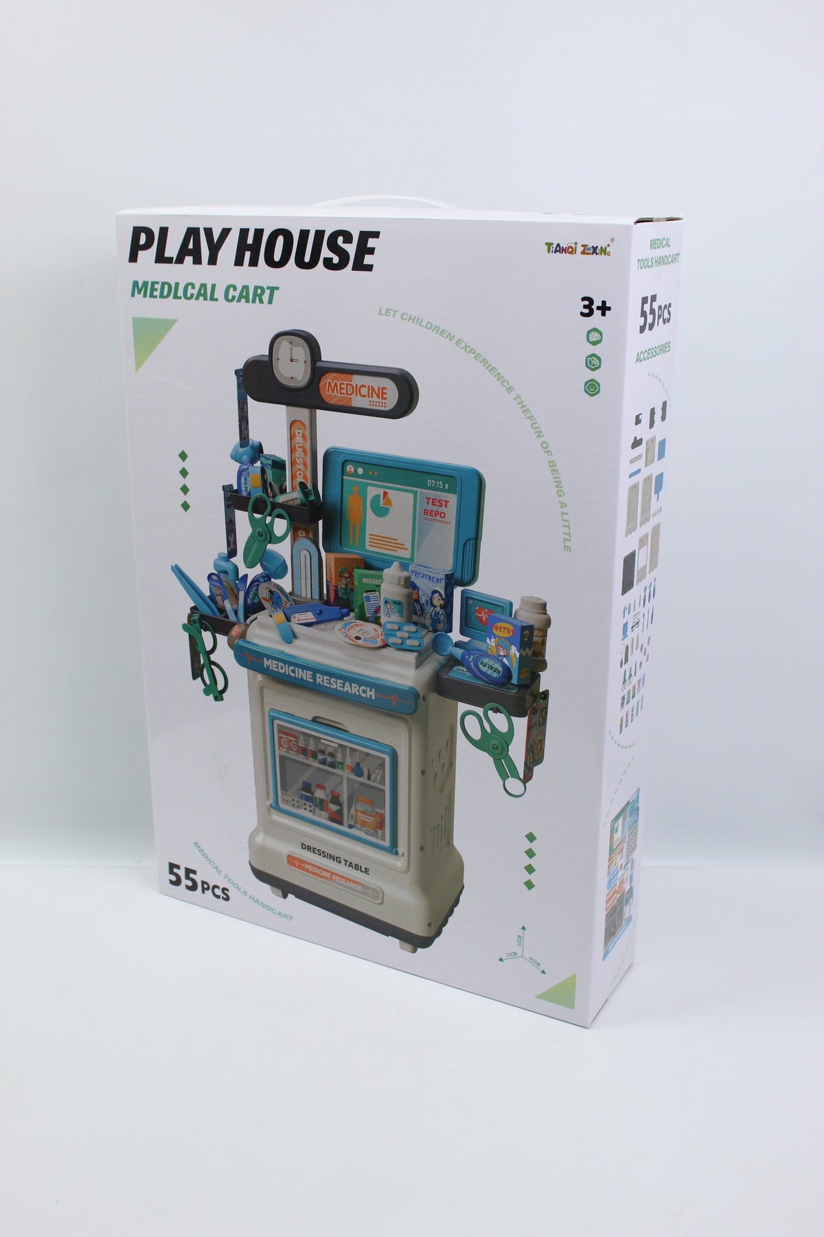Medical Cart Doctor Playset - 55 Pieces - Ages 3+