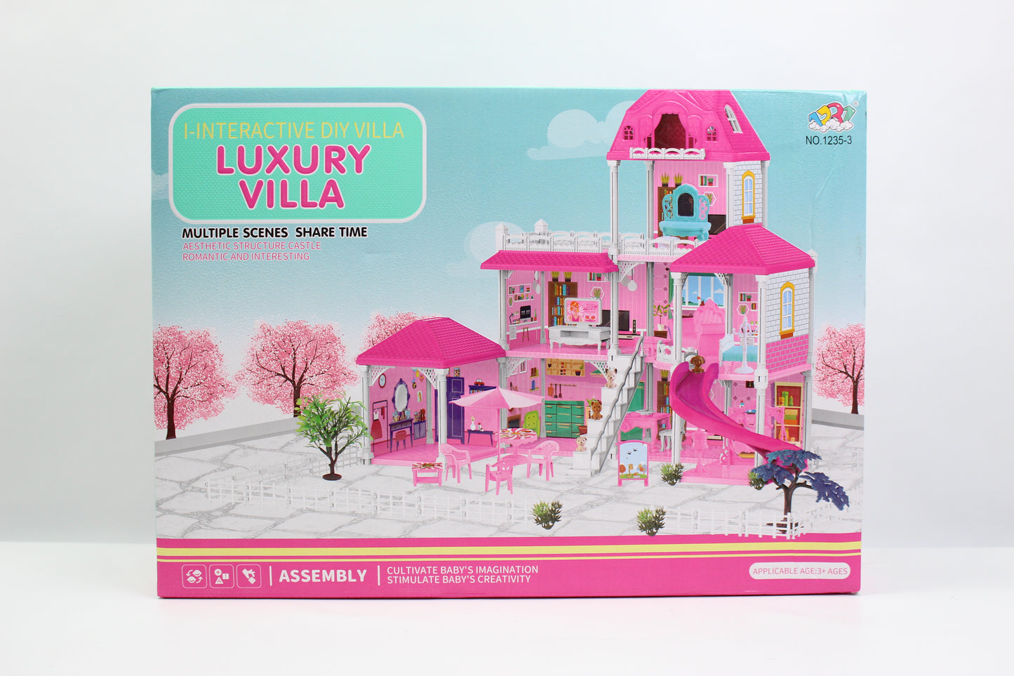 Interactive DIY Luxury Villa Dollhouse Playset - Ages 3+