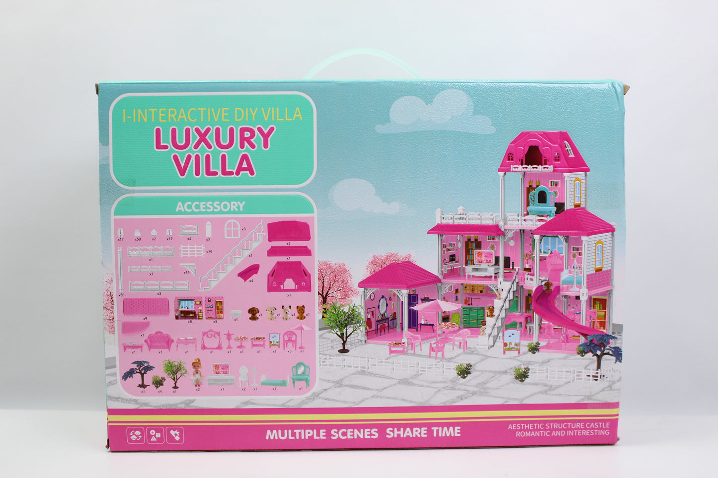 Interactive DIY Luxury Villa Dollhouse Playset - Ages 3+