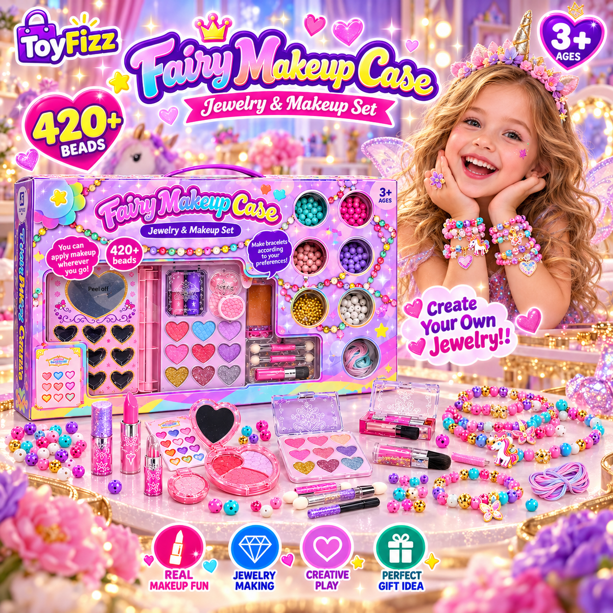 Kids Pretend Makeup Play Set