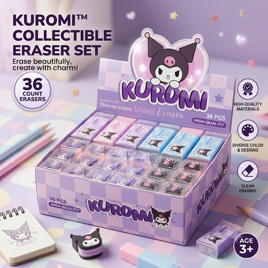 Kuromi Character Pencil Eraser - Assorted Design - for Kids