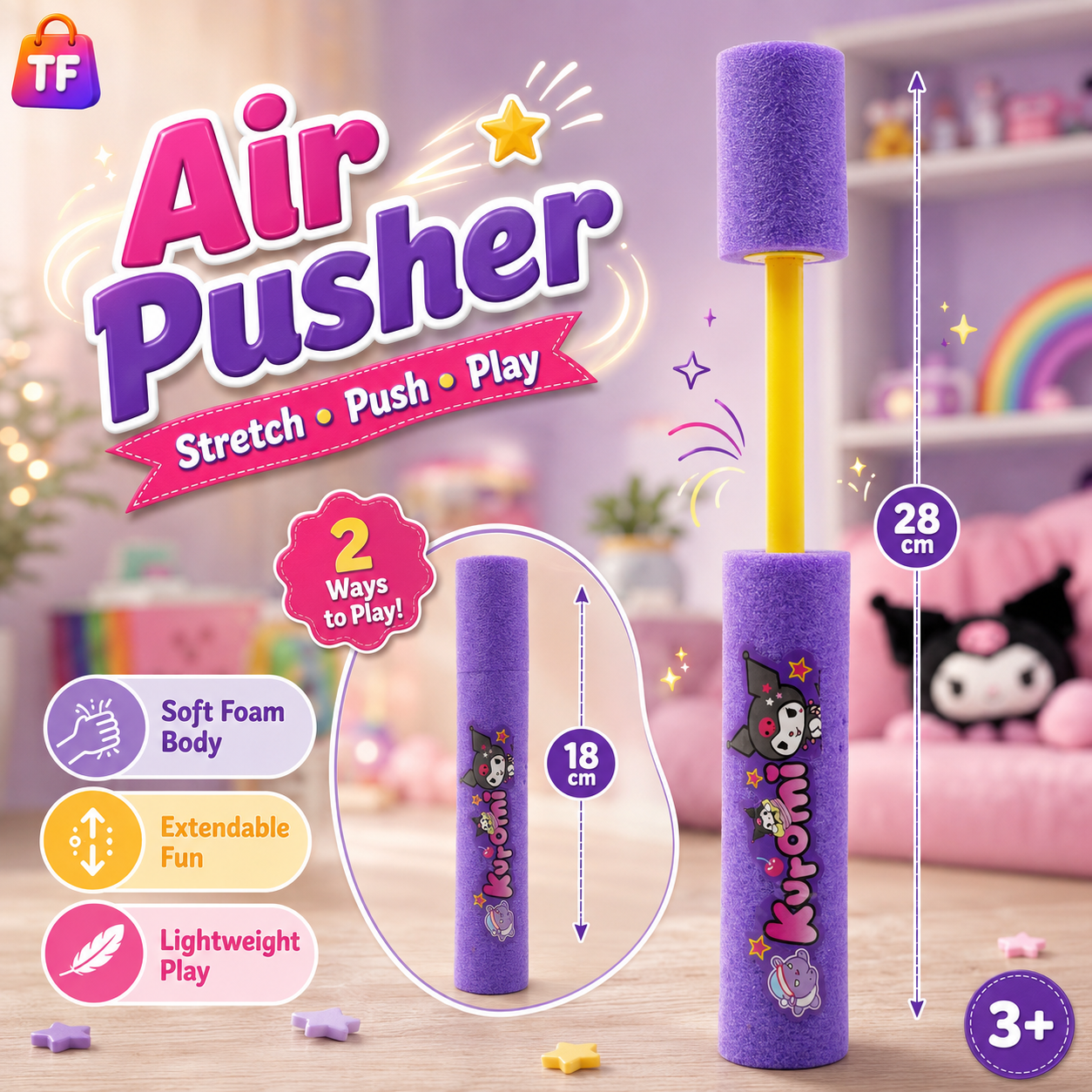 Kuromi Foam Water Cannon - Purple - for Kids