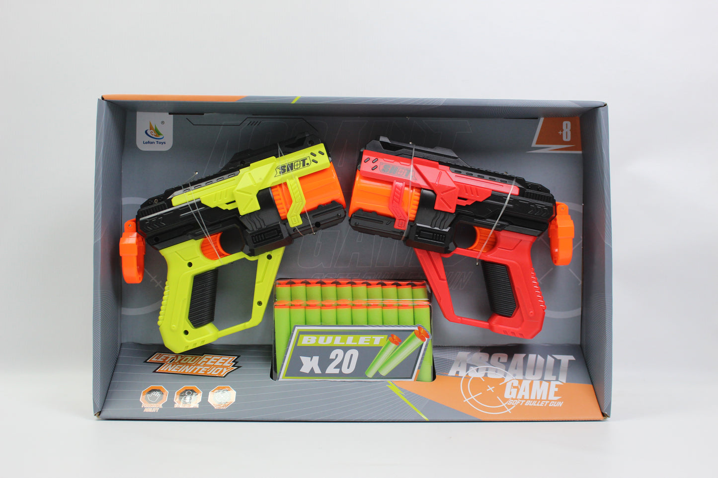 Lefan Toys 2 Piece Foam Dart Blaster Set with 20 Darts - Ages 8+