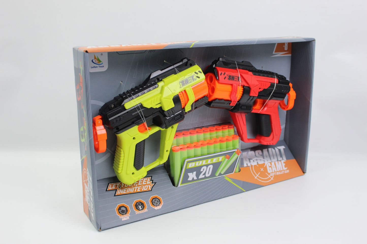 Lefan Toys 2 Piece Foam Dart Blaster Set with 20 Darts - Ages 8+