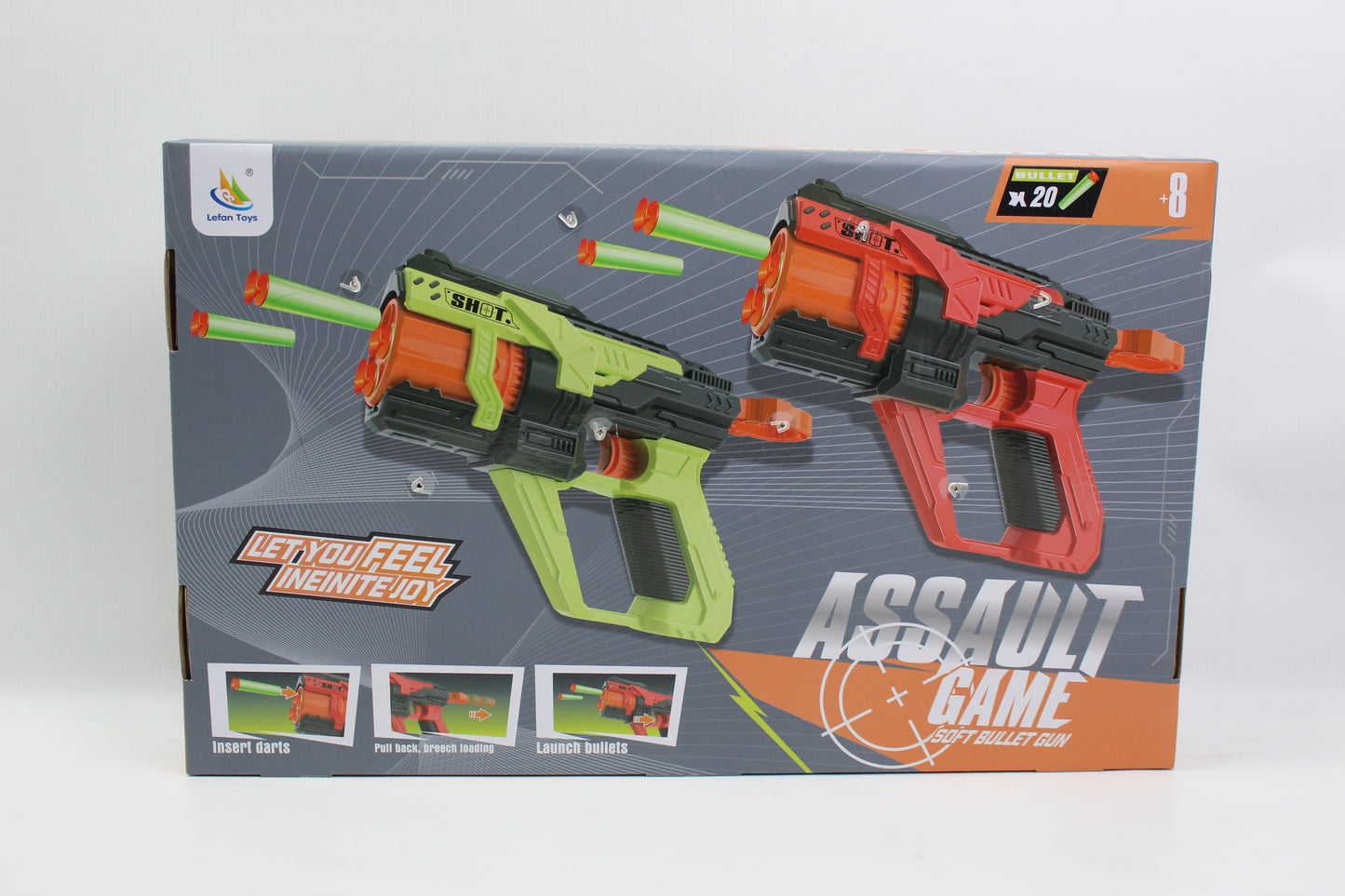Lefan Toys 2 Piece Foam Dart Blaster Set with 20 Darts - Ages 8+