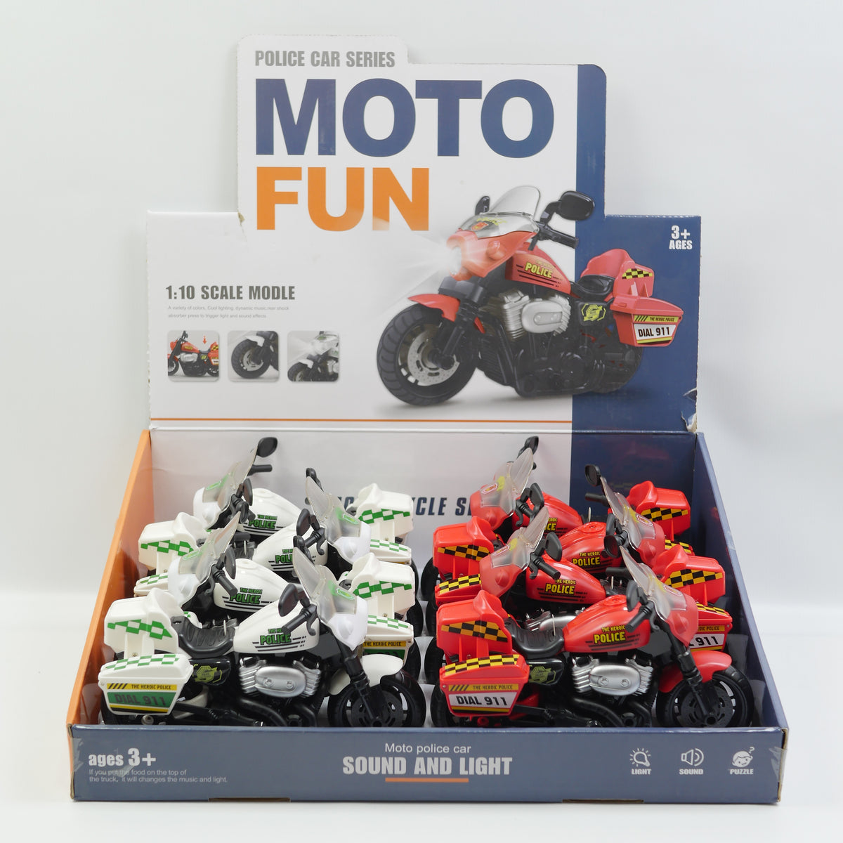 Light & Sound Police Motorbike - Assorted Colors - Ages 3+