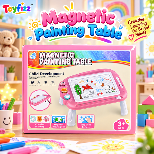Magnetic Painting and Drawing Table for Kids - Ages 3+