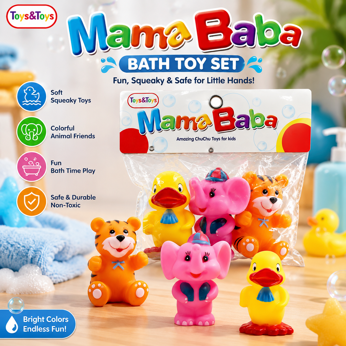 MamaBaba 3 Piece Animal Baby Toy Set | Toys & Toys