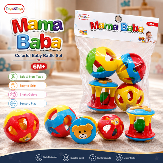 MamaBaba 4 Piece Baby Rattle Set | Toys & Toys