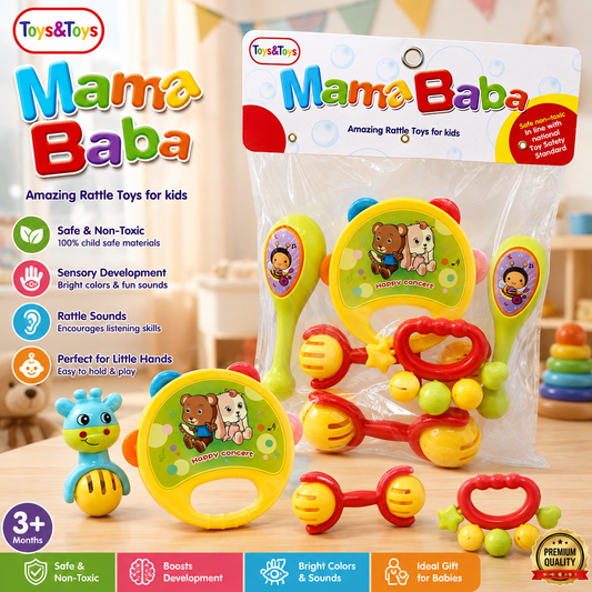 MamaBaba 5 Piece Baby Rattle Set | Toys & Toys