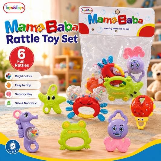 MamaBaba 6 Piece Baby Rattle Set | Toys & Toys