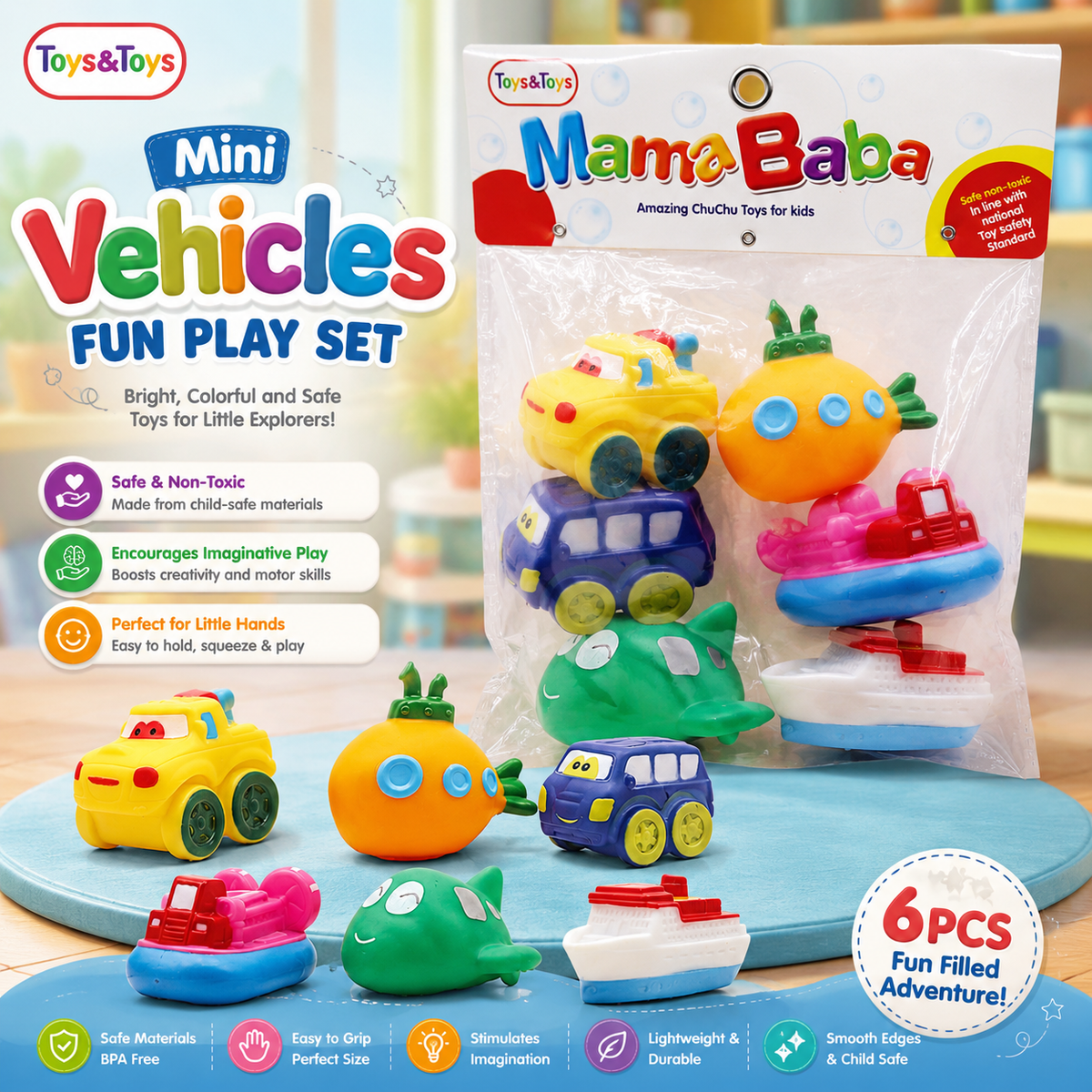 MamaBaba 6 Piece Transport Baby Toy Set | Toys & Toys