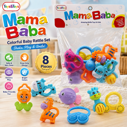 MamaBaba 8 Piece Baby Rattle Set | Toys & Toys