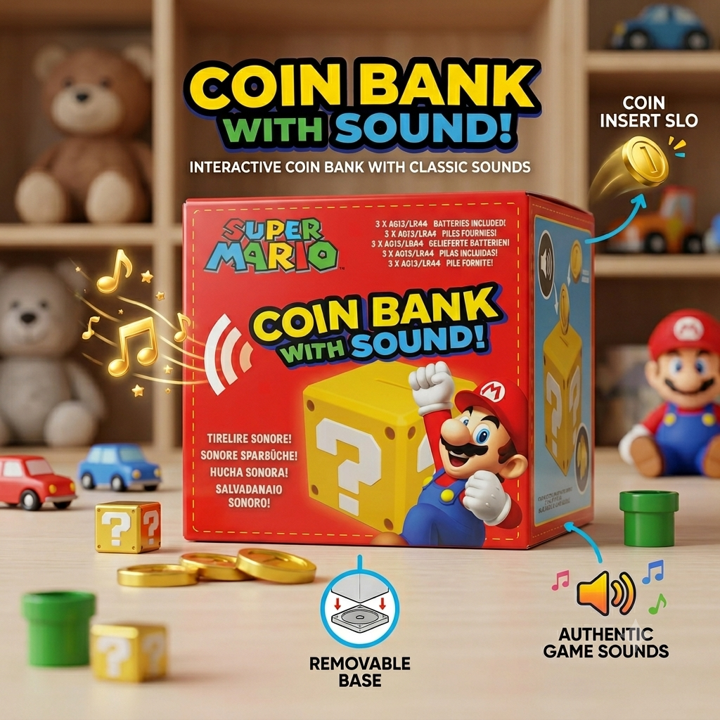 Mario Character Coin Bank for Kids