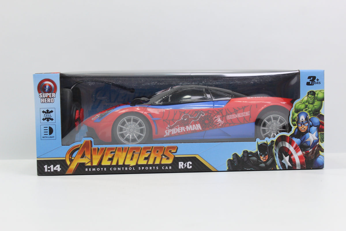 Marvel Avengers Spider-Man Remote Control Sports Car 1:14 with USB Charging - Ages 7+