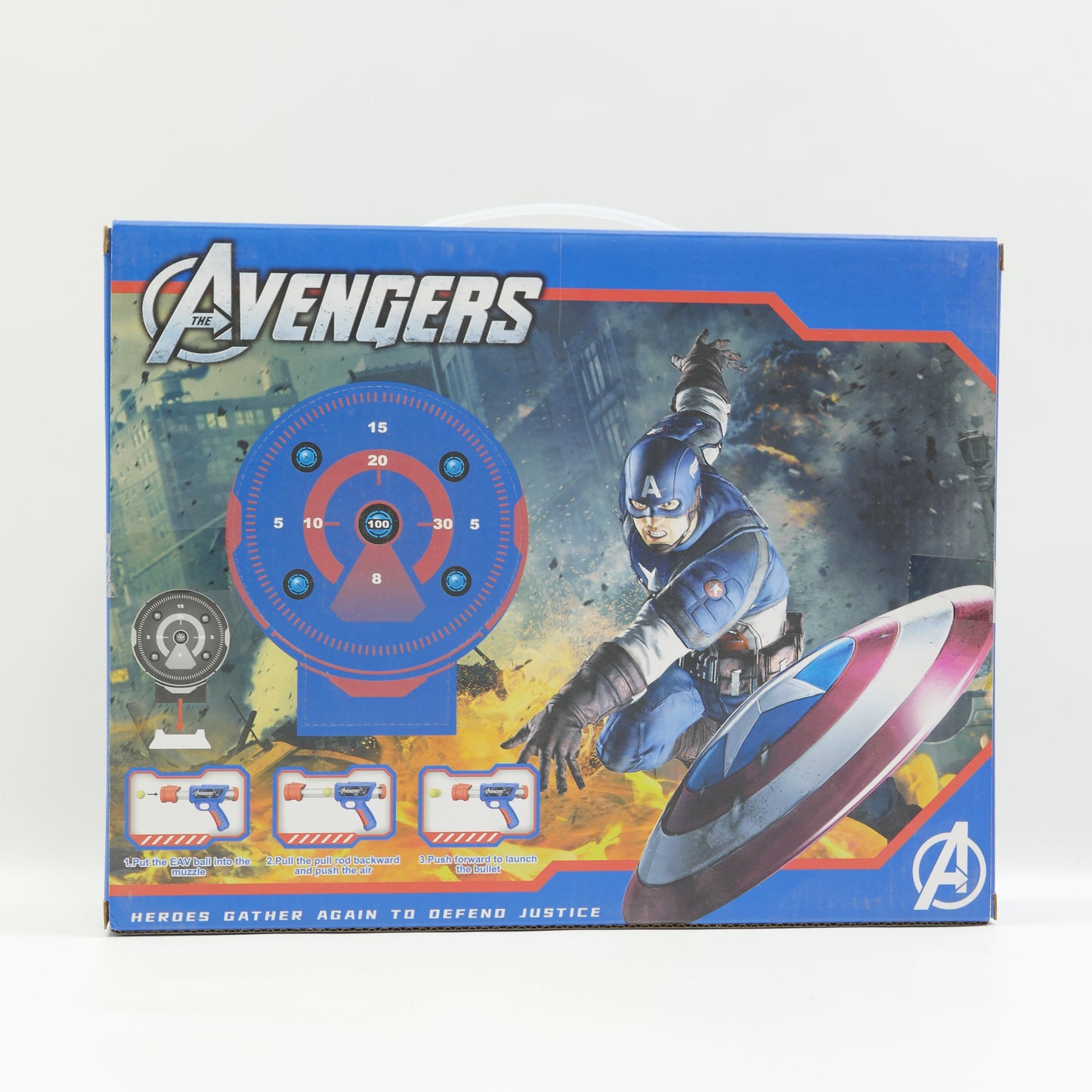 Marvel Captain America Air-Powered Ball Blaster - Ages 3+