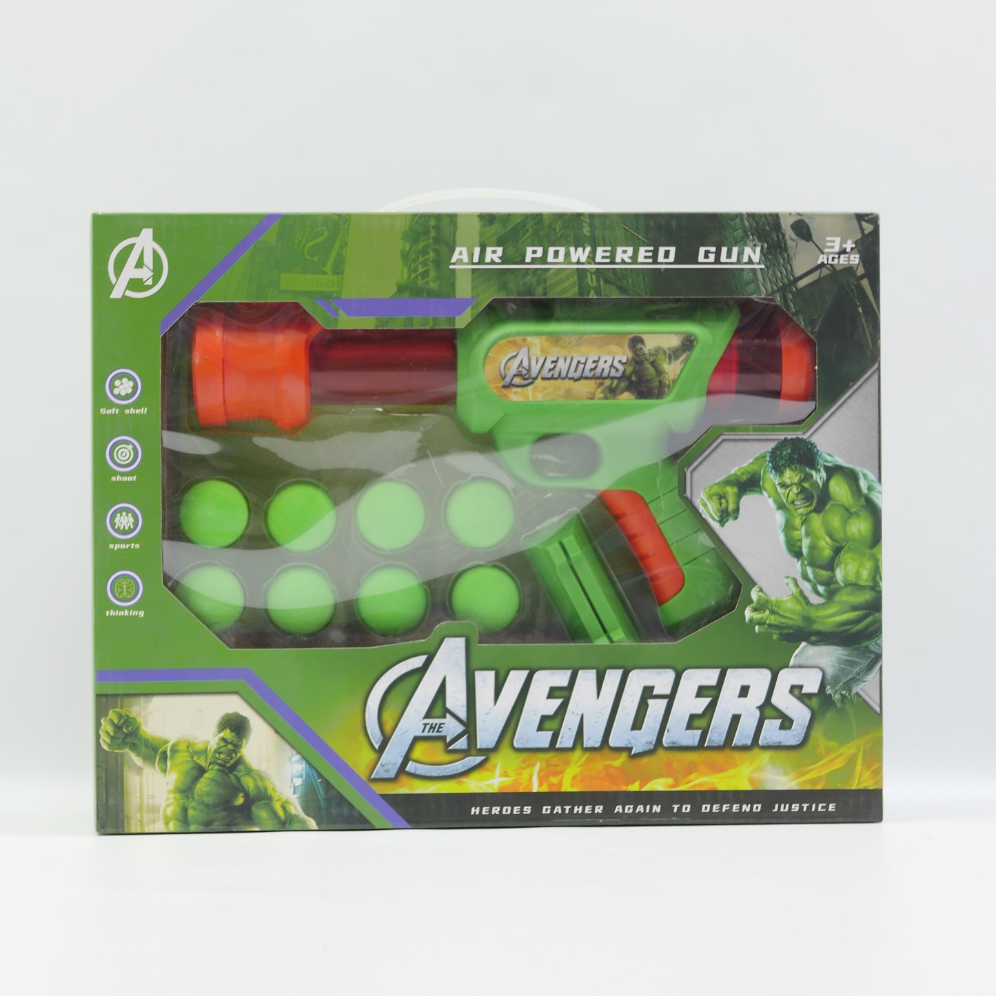 Marvel Hulk Air-Powered Ball Blaster - Ages 3+