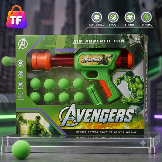 Marvel Hulk Air-Powered Ball Blaster - Ages 3+