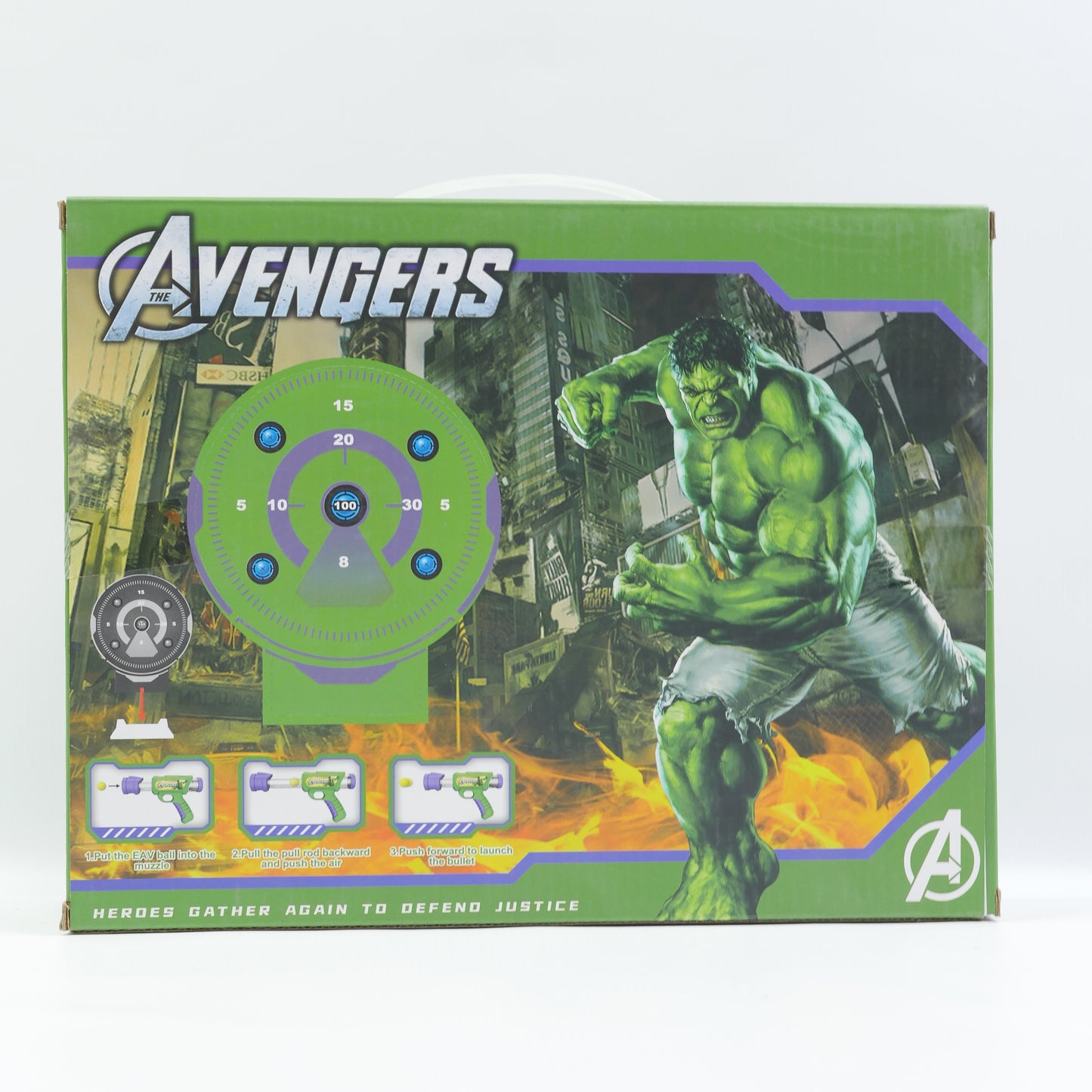 Marvel Hulk Air-Powered Ball Blaster - Ages 3+