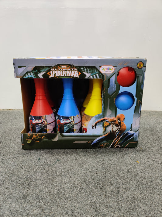 Marvel Spider-Man Kids Bowling Set with 3 Pins & 2 Balls – Indoor Outdoor Toy